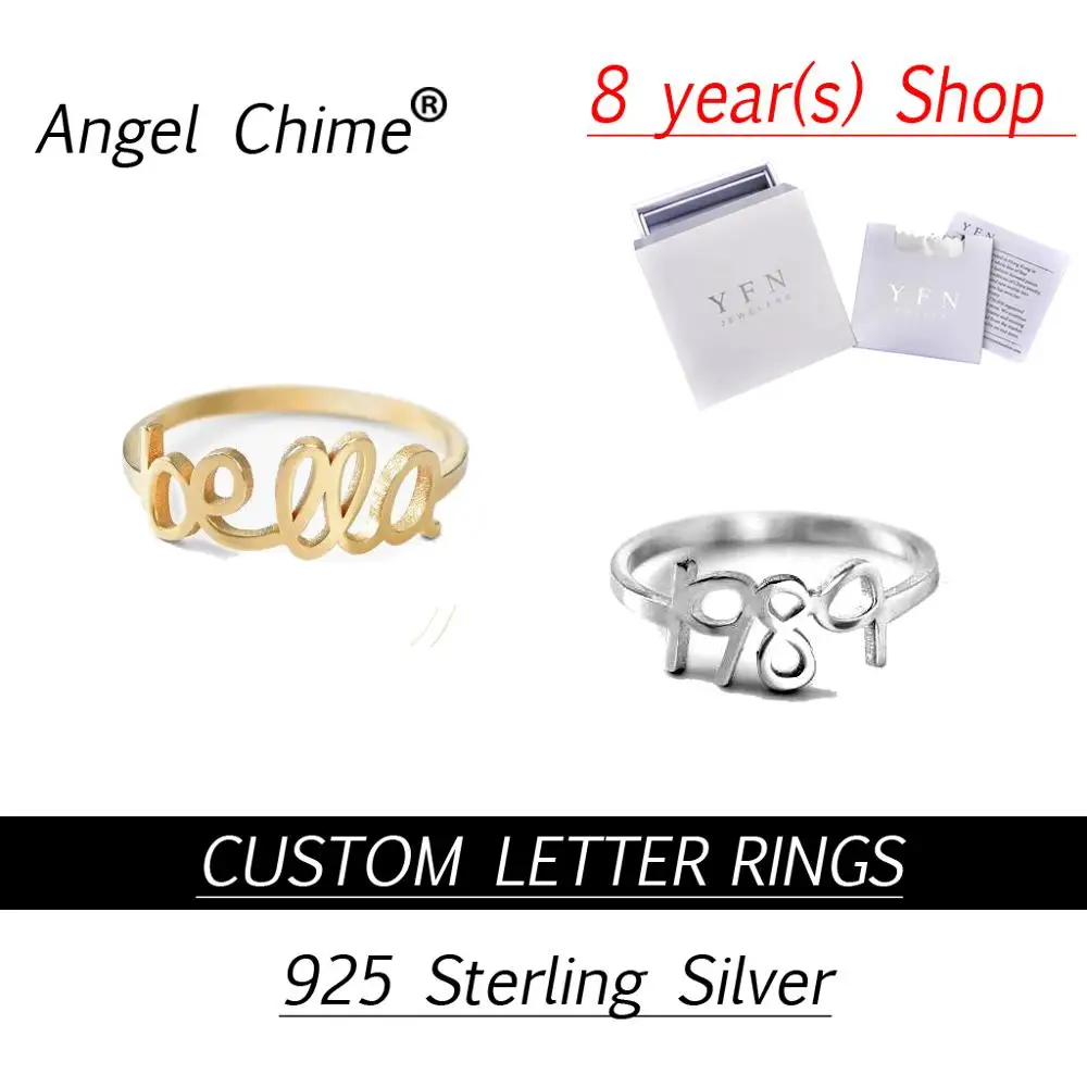 Custom Letter Rings Angle Chime Brand Personalized Number Name Ring Real 925 Sterling Silver
Custom Letter Rings Angle Chime Brand Personalized Number Name Ring Real 925 Sterling Silver