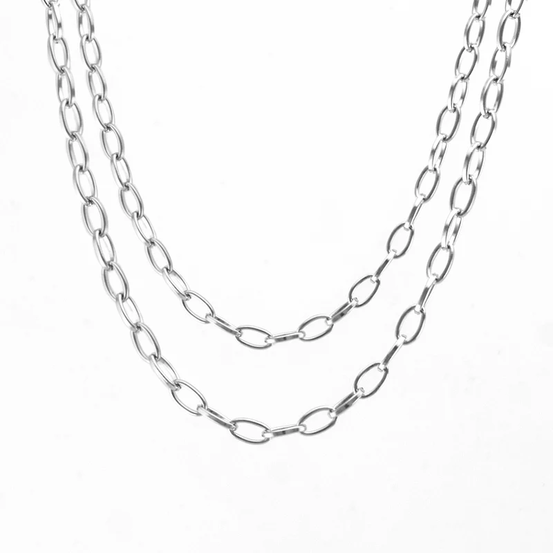 100pc Women Necklace 4mm Long Oval Rolo Chain Necklace Stainless Steel Fashion Jewelry Sell in 1 Meter No Clasp Chains 100pc
100pc Women Necklace 4mm Long Oval Rolo Chain Necklace Stainless Steel Fashion Jewelry Sell in 1 Meter No Clasp Chains 100pc