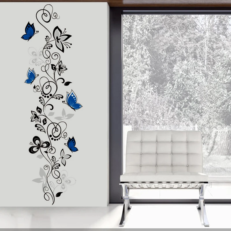 Blue Butterfly flower vine wall sticker PVC material DIY art wall decals For Living room bedroom kids room home decor sticker
Blue Butterfly flower vine wall sticker PVC material DIY art wall decals For Living room bedroom kids room home decor sticker