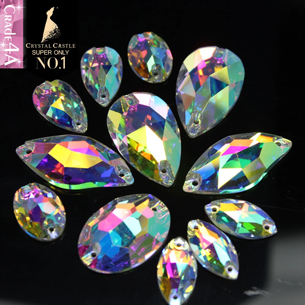 Crystal Castle 4A Glass Gemstones For Clothes Oval Drop Navette Leaf Clear White AB Flatback Strass Sew On Rhinestones 4ASWO2S
Crystal Castle 4A Glass Gemstones For Clothes Oval Drop Navette Leaf Clear White AB Flatback Strass Sew On Rhinestones 4ASWO2S