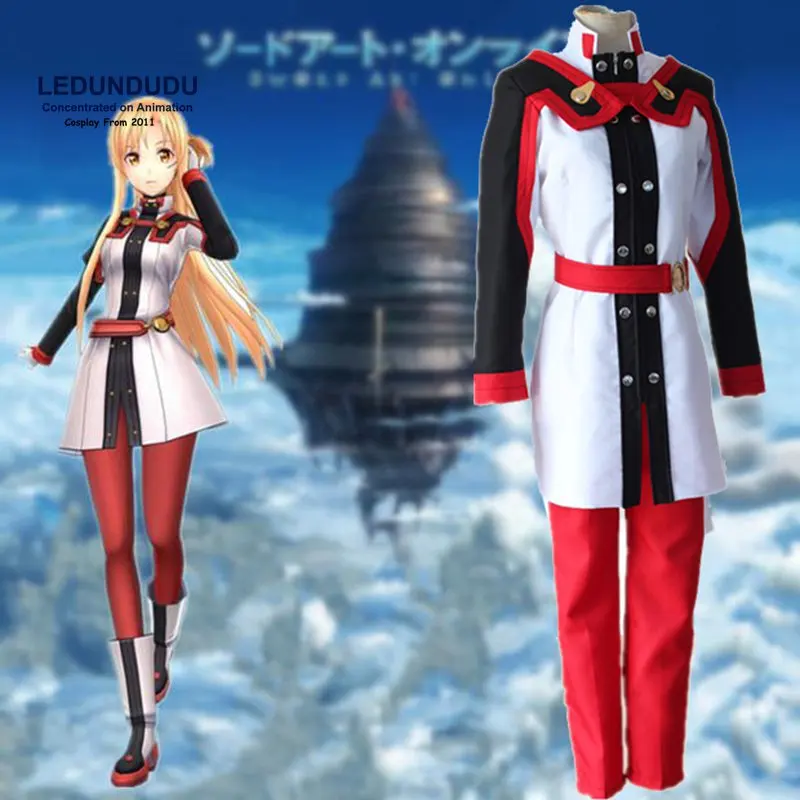 

Sword Art Online Cosplay Costumes SAO Yuuki Asuna Anime Movie Ordinal Scale Uniform Fancy Party Outfit for Halloween