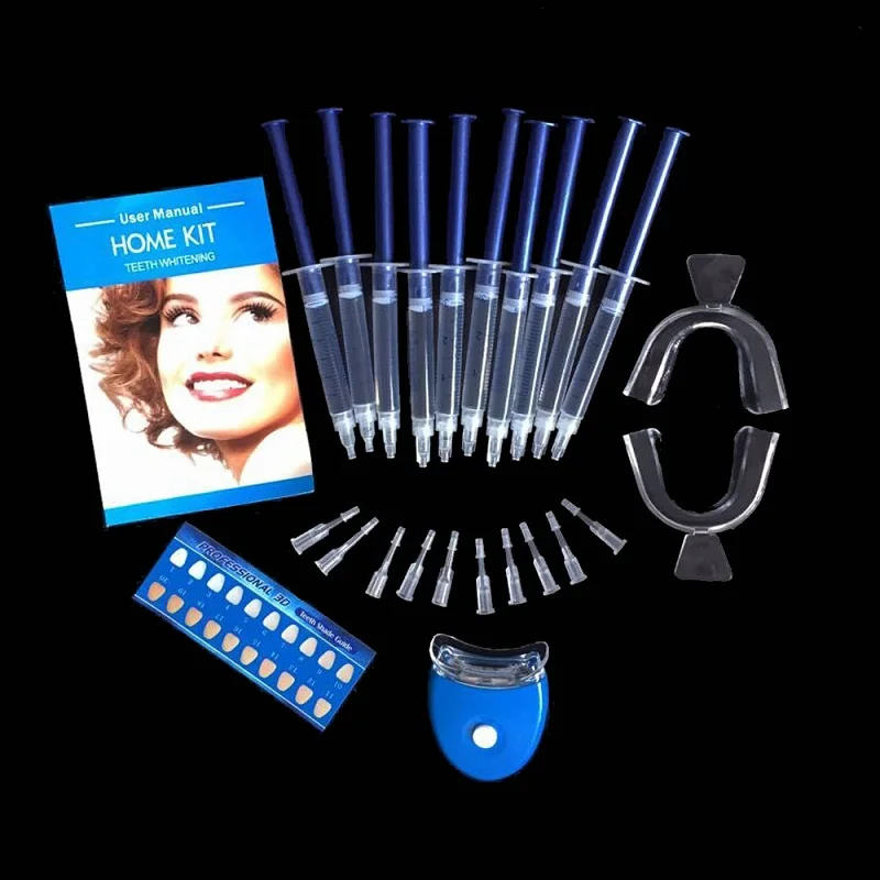 Набор для профессионального отбеливания зубов Dental Care Professional Teeth Whitening Gel Kit DB-10 с LED-подсветкой, система отбеливания с пероксидом 44%.