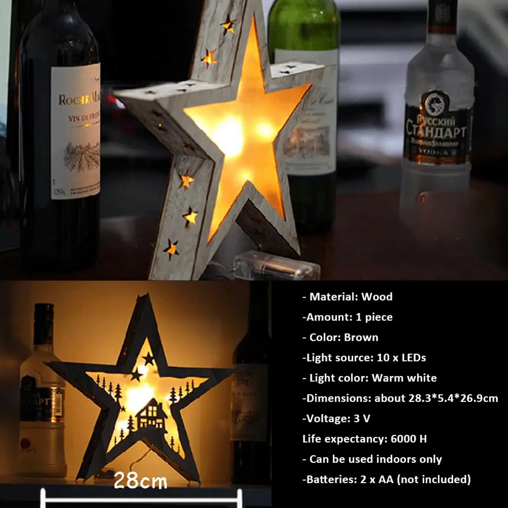 Holiday Decoration Bedside Lamp UNIBROTHER LED Wooden five-pointed Star Bedroom Night Light Indoor Warm White Battery Table Lamp
Holiday Decoration Bedside Lamp UNIBROTHER LED Wooden five-pointed Star Bedroom Night Light Indoor Warm White Battery Table Lamp