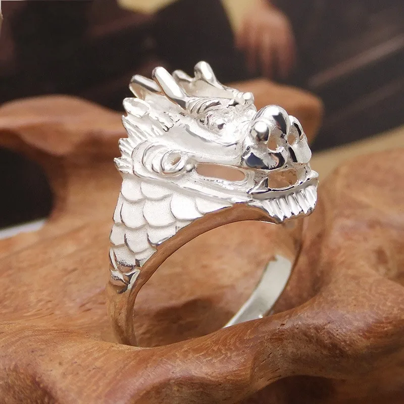 990 sterling silver ring men's dragon Bibcock ring ring personality Men domineering Lettering manual accessories
990 sterling silver ring men's dragon Bibcock ring ring personality Men domineering Lettering manual accessories