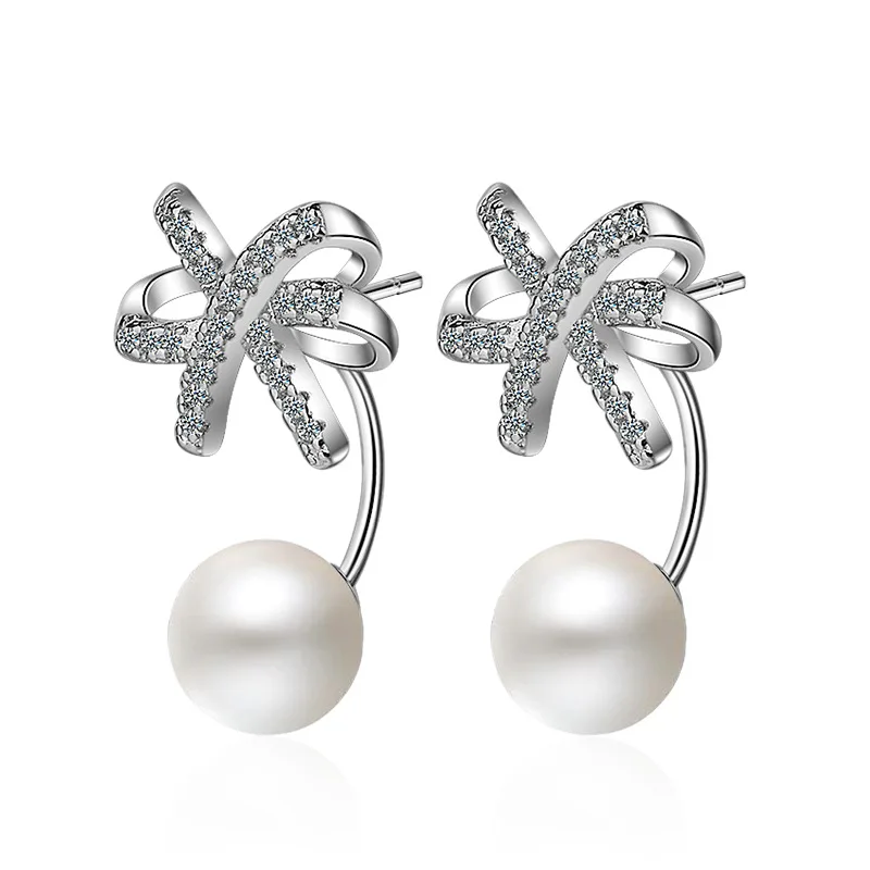Sweet bowknot pearl cz zircon 925 sterling silver female stud earrings original jewelry for women wedding gift girls
Sweet bowknot pearl cz zircon 925 sterling silver female stud earrings original jewelry for women wedding gift girls