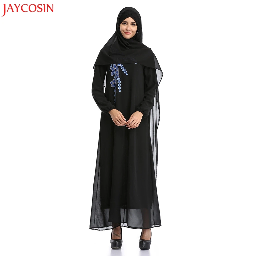 JAYCOSIN женщины мусульманский плюс Szie Повседневный кафтан с длинным рукавом