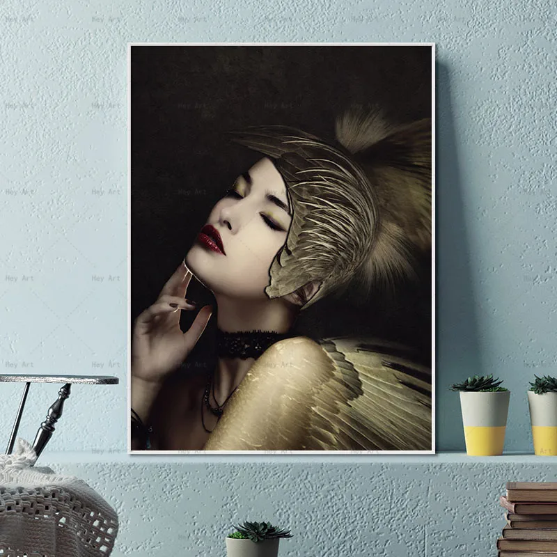 Frameless printing portrait picture Wall art prints feather canvas paintings for living room Figure Posters
Frameless printing portrait picture Wall art prints feather canvas paintings for living room Figure Posters