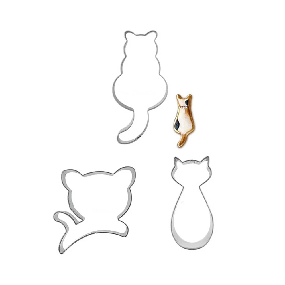 3pcs Animals Cat Bakeware Stainless Steel Cookie Mold Biscuit Stamp Dessert Tools Cake Decorating Dessert Making Printing Tool
3pcs Animals Cat Bakeware Stainless Steel Cookie Mold Biscuit Stamp Dessert Tools Cake Decorating Dessert Making Printing Tool