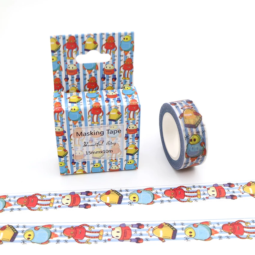 15mm*10m Box Package Cartoon Robot Washi Tape Excellent Quality Colorful Paper Masking Tape DIY Decorative Tapes 
15mm*10m Box Package Cartoon Robot Washi Tape Excellent Quality Colorful Paper Masking Tape DIY Decorative Tapes