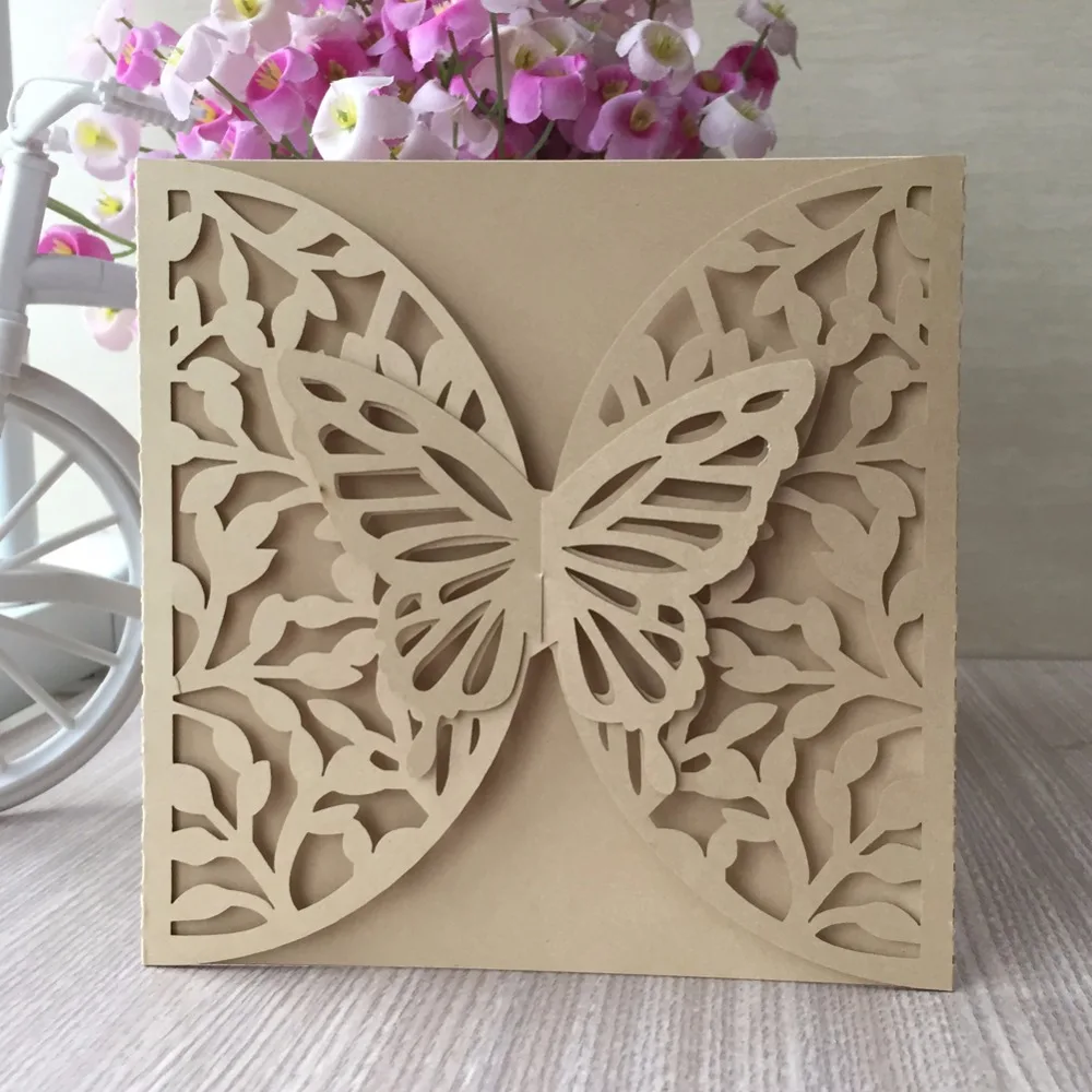 30pcs New Unique design Laser Cut Pearl Paper Hollow Wedding Invitations Engagement Wedding Invitation Card with 3D butterfly
30pcs New Unique design Laser Cut Pearl Paper Hollow Wedding Invitations Engagement Wedding Invitation Card with 3D butterfly