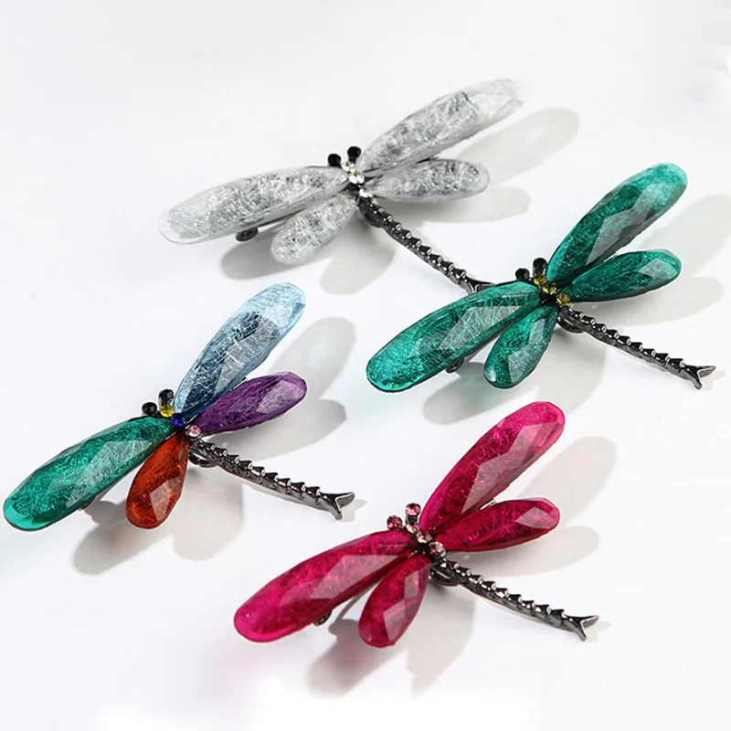 1 шт. броши в форме стрекозы для девочек Женская разноцветная брошь насекомого