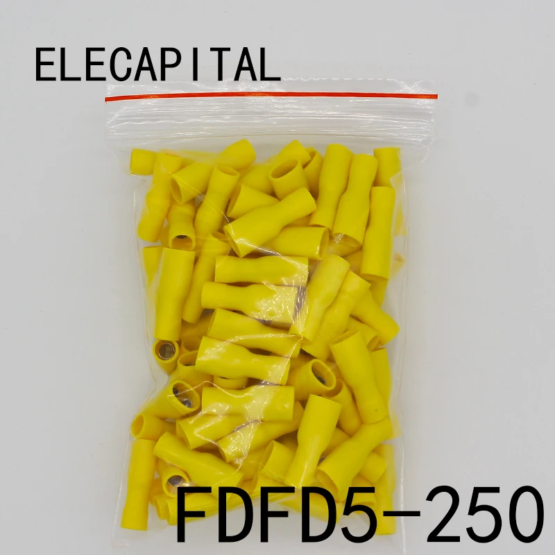 FDFD5-250 FDFD5.5-250 Female Insulated Electrical Crimp Terminal Connectors Cable Wire Connector 100PCS/Pack AWG 12-10 FDFD
FDFD5-250 FDFD5.5-250 Female Insulated Electrical Crimp Terminal Connectors Cable Wire Connector 100PCS/Pack AWG 12-10 FDFD