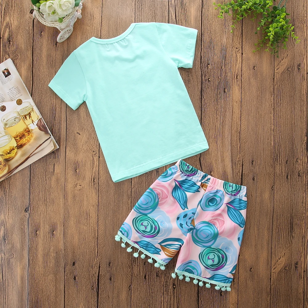 Toddler Kids Baby Girl Short Sleeve Tops Letter T-shirt Tassel Shorts Casual Outfits 2PCS Set Casual Short Sleeve Clothing
Toddler Kids Baby Girl Short Sleeve Tops Letter T-shirt Tassel Shorts Casual Outfits 2PCS Set Casual Short Sleeve Clothing