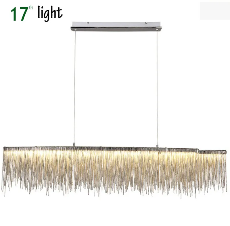 LA tessic Post modern designe Pendant Lights Nordic tassel restaurant luxury hotel engineering chain art hanging light
LA tessic Post modern designe Pendant Lights Nordic tassel restaurant luxury hotel engineering chain art hanging light