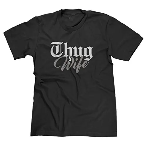 Лидер продаж Punk Rock футболки Блатной жена забавные гангста Рэп Thug Life пародия Для мужчин футболка Hipster крутые
