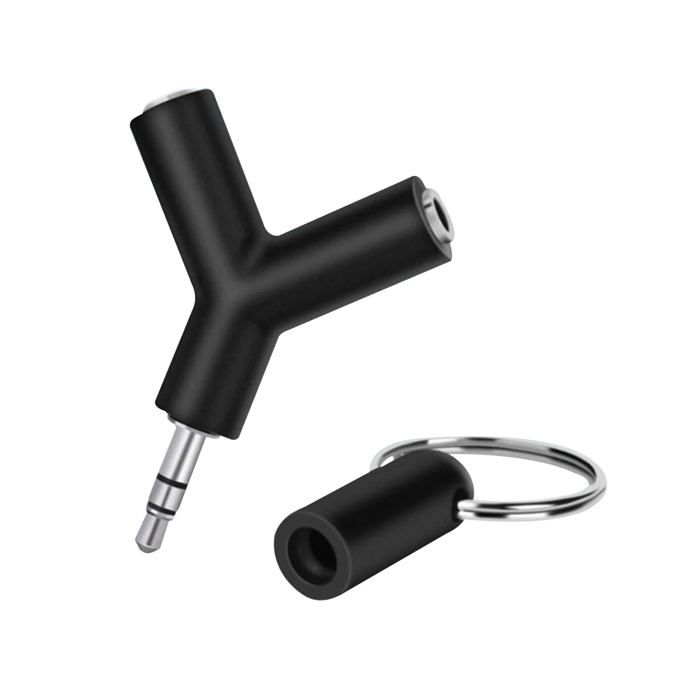 

Mini Y Shape Two-way Headphones Splitter 3.5mm jack Double Jack Audio Headset Splitter Connector Adapter Keyring