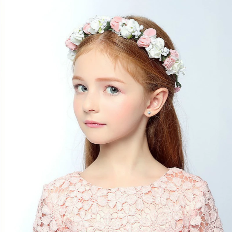 Детский обруч для волос с цветочной головкой девочек украшение