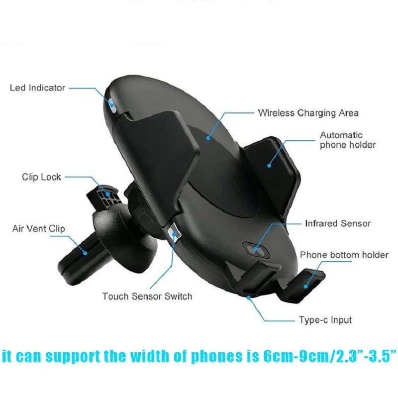 Air Vent Phone mount holder cradle fast wireless car charger for iPhone 8 Plus X XS XR Samsung S9 S8 | Мобильные телефоны и
