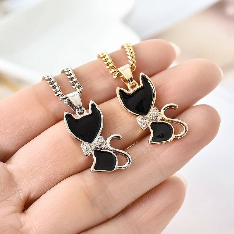 Fashion Girl Lady Animal Black Cat Necklace 2017 New Model Rose golden Plated Free Shipping
Fashion Girl Lady Animal Black Cat Necklace 2017 New Model Rose golden Plated Free Shipping