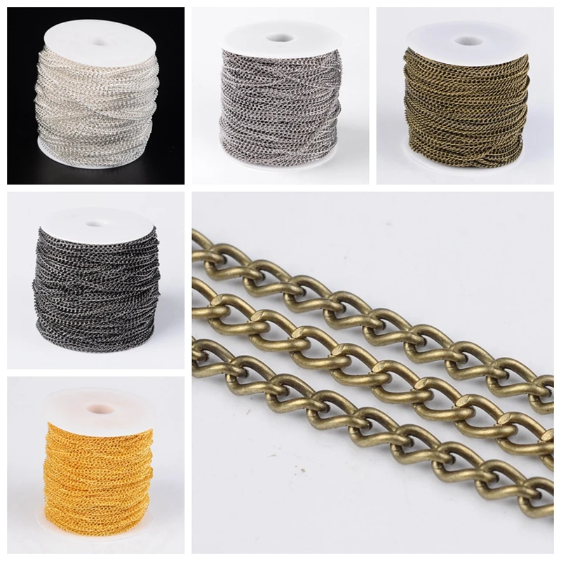 100m Iron Twisted Chains Curb Chains Link Chain for DIY Necklace Bracelet Jewelry Making Finding 3x5x0.8mm
100m Iron Twisted Chains Curb Chains Link Chain for DIY Necklace Bracelet Jewelry Making Finding 3x5x0.8mm
