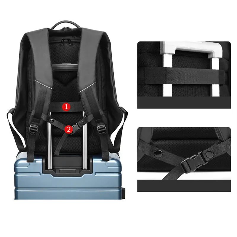 Laptop Backpack 17.3 inch Laptop bag Business 17 inch Men Multifunction High capacity black Travel bag 2021 NEW