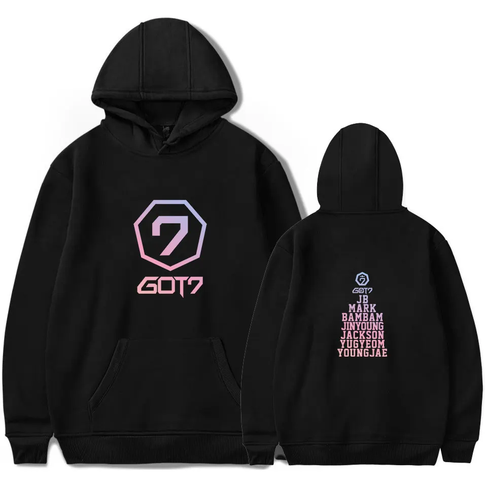 GOT7 Толстовки Новое поступление пуловер с буквенным принтом толстовки длинными