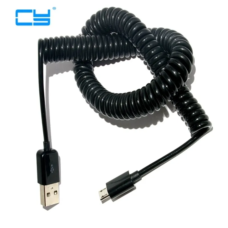 Высокоскоростной Micro USB 2 0 Штекерный пружинный выдвижной спиральный кабель для