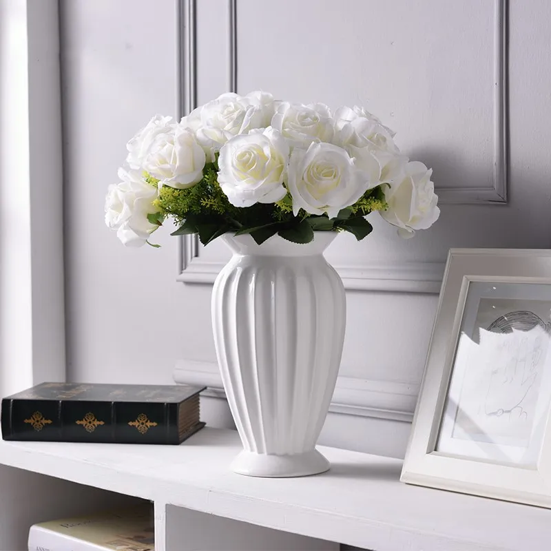 Modern Minimalist Europe Style Ceramic Flower Vase Ornaments Creative Tabletop Flower White Vase Wedding Home Decor Ceramic Vase
Modern Minimalist Europe Style Ceramic Flower Vase Ornaments Creative Tabletop Flower White Vase Wedding Home Decor Ceramic Vase