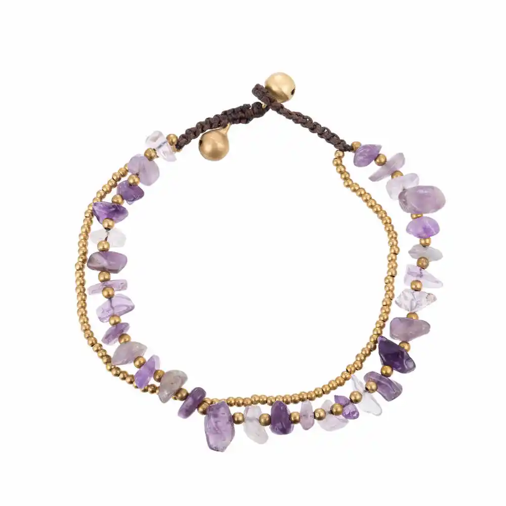 AMOURJOUX Handmade Two Layers Braid Purple Stones Chain Leg Anklets For Women Ankle Bracelet Woman Anklet Female Foot Jewelry
AMOURJOUX Handmade Two Layers Braid Purple Stones Chain Leg Anklets For Women Ankle Bracelet Woman Anklet Female Foot Jewelry