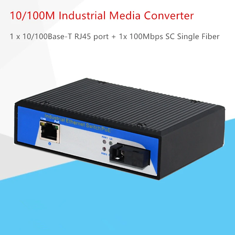 10/100M Industrial Media Converter Single Fiber Single Mode 1 x 10/100Base-T RJ45 port + 1x 100Mbps SC Single Fiber
10/100M Industrial Media Converter Single Fiber Single Mode 1 x 10/100Base-T RJ45 port + 1x 100Mbps SC Single Fiber