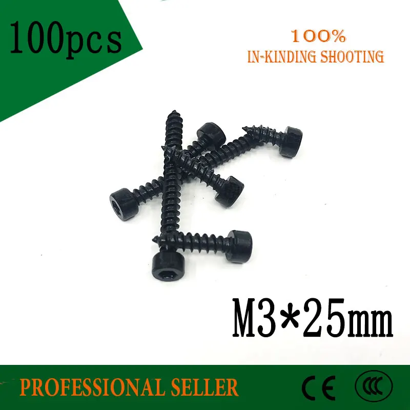 100pcs M3X25 Carbon Steel With Black Hexagon Socket Cap Head self tapping screw Model Screw M3*25
100pcs M3X25 Carbon Steel With Black Hexagon Socket Cap Head self tapping screw Model Screw M3*25