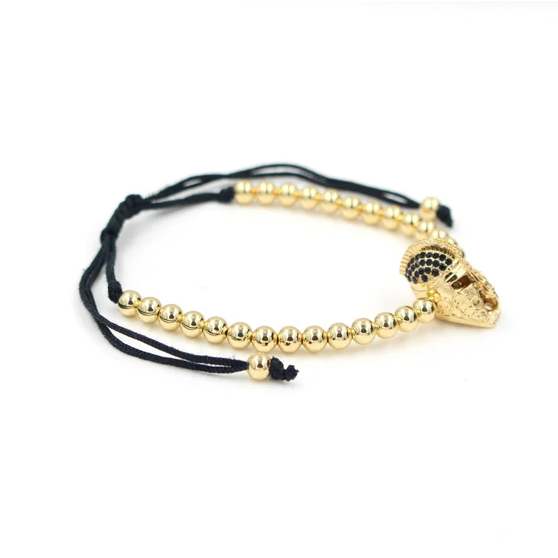 Hot Women Men's Pave Black CZ Knight Helmet Charm Bracelet 5MM Copper Beads Braiding Macrame Bracelets Jewelry
Hot Women Men's Pave Black CZ Knight Helmet Charm Bracelet 5MM Copper Beads Braiding Macrame Bracelets Jewelry