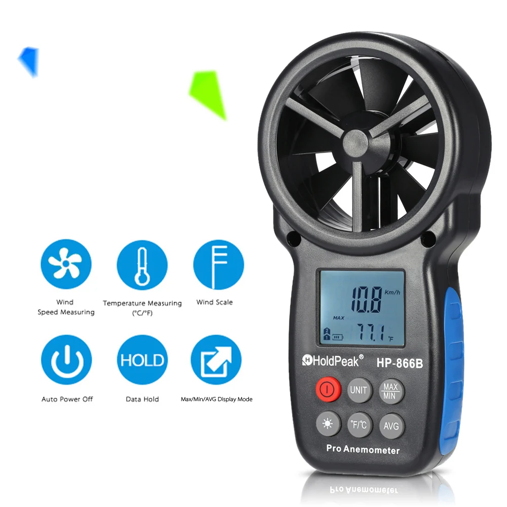 Hot Sale Holdpeak Hp-866B Mini Lcd Digital Anemometer Wind Speed Air Velocity Temperature Measuring With Backlight
Hot Sale Holdpeak Hp-866B Mini Lcd Digital Anemometer Wind Speed Air Velocity Temperature Measuring With Backlight