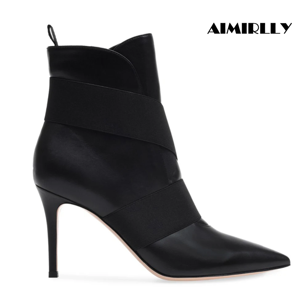 Women's Pointed Toe Ankle Boots High Heels Elastic Band Slip On Black Autumn Winter Female Footwear Booties
Women's Pointed Toe Ankle Boots High Heels Elastic Band Slip On Black Autumn Winter Female Footwear Booties