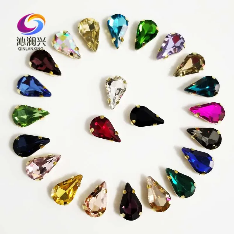 6x10mm 8x13mm 50pcs/pack Golden bottom teardrop shape High quality Glass Crystal sew on rhinestones,Diy Clothing accessories
6x10mm 8x13mm 50pcs/pack Golden bottom teardrop shape High quality Glass Crystal sew on rhinestones,Diy Clothing accessories