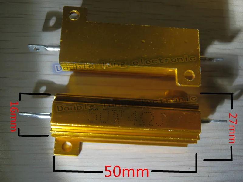 

10PCS/LOT RX24 50W Watt 1R 2R 3R 4R 5R 6R 8R 10R 15R 50R 100R 220R 1K Ohm LED load resistor Aluminum Case Wirewound Resistor