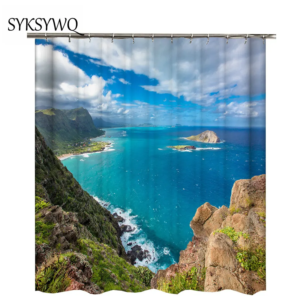 blue sea shower curtain waterproof fabric curtain bathroom beach scenery bath curtain
blue sea shower curtain waterproof fabric curtain bathroom beach scenery bath curtain