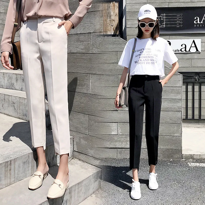 2019 Women's Casual Harem pants Spring Summer Fashion Loose Ankle-length Trousers Female Classic High Elastic Pants Black Beige
2019 Women's Casual Harem pants Spring Summer Fashion Loose Ankle-length Trousers Female Classic High Elastic Pants Black Beige