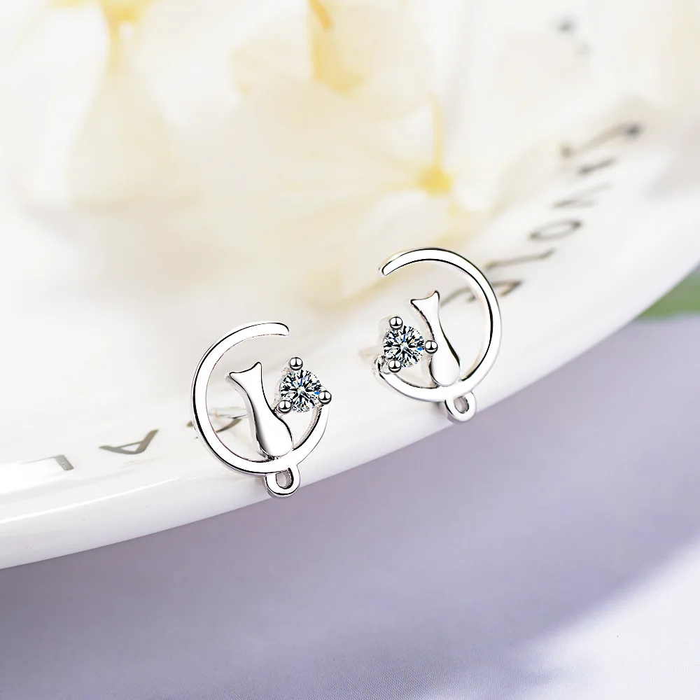 New Arrival Cute Animal Cat Stud Earrings for Girl Party Jewelry CZ Zircon 925 Sterling Silver Statement Earring Women Accessory
New Arrival Cute Animal Cat Stud Earrings for Girl Party Jewelry CZ Zircon 925 Sterling Silver Statement Earring Women Accessory