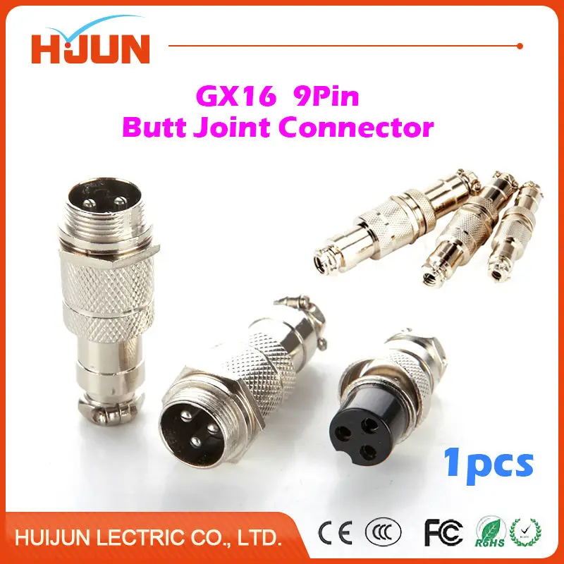 

1pcs GX16 9Pin 16mm High Quality Male & Female Butt Joint Connector Aviation Plug Wire Panel Connector Circular Socket+Plug