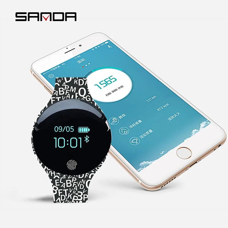 SANDA Bluetooth 4 0 смарт-браслет часы Шагомер Спорт светодиодный цифровой силиконовый