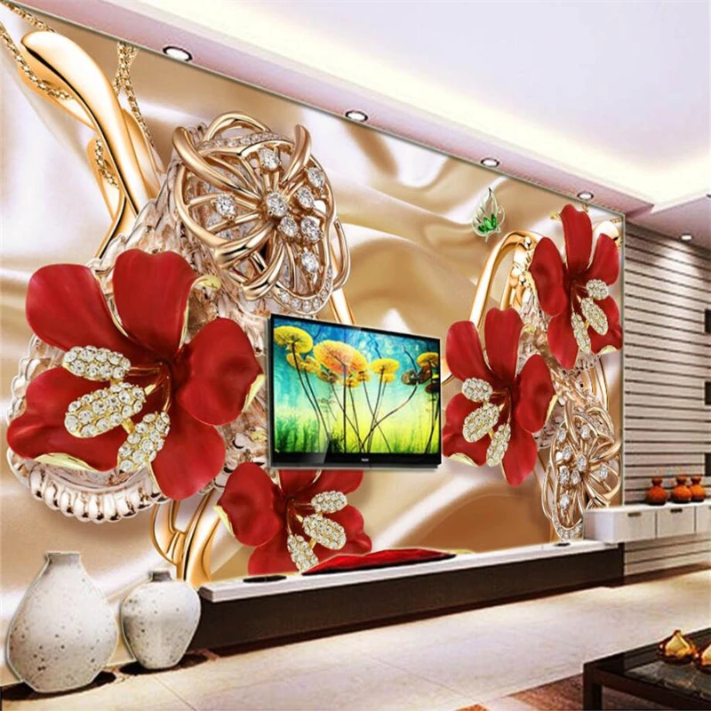 beibehang Custom 3d Wall paper Rich Jewelery Flower Fresco Sofa TV Living Room Bedroom Background Wall Decorative Painting
beibehang Custom 3d Wall paper Rich Jewelery Flower Fresco Sofa TV Living Room Bedroom Background Wall Decorative Painting