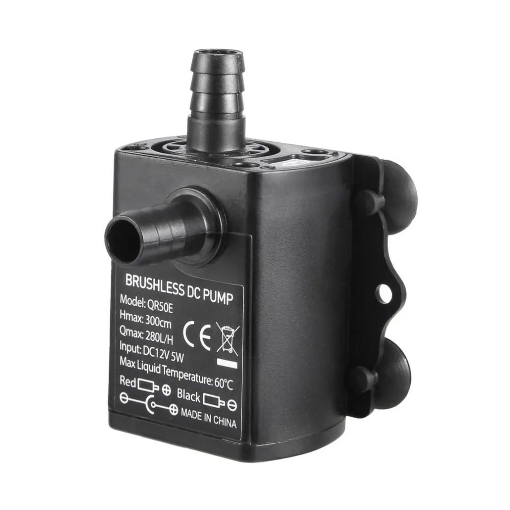 Ультра-тихий мини Бесщеточный DC водяной насос 12V 5W 280L/H лифт 300 см погружной фонтан