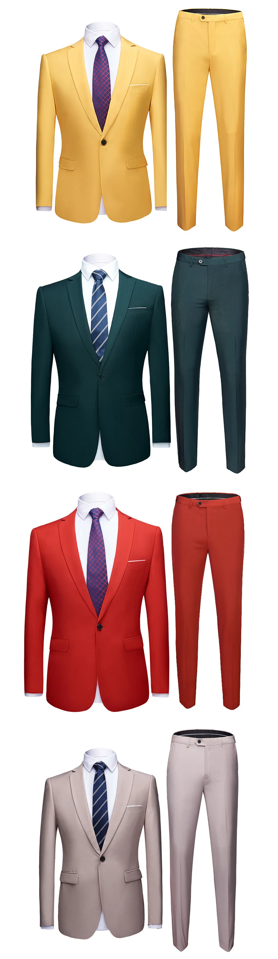 PYJTRL Fashion 2 Pieces Set Business Casual Mens Suits With Pants Costume Homme Colorful Wedding Suits Groom Dress Singer Tuxedo
PYJTRL Fashion 2 Pieces Set Business Casual Mens Suits With Pants Costume Homme Colorful Wedding Suits Groom Dress Singer Tuxedo