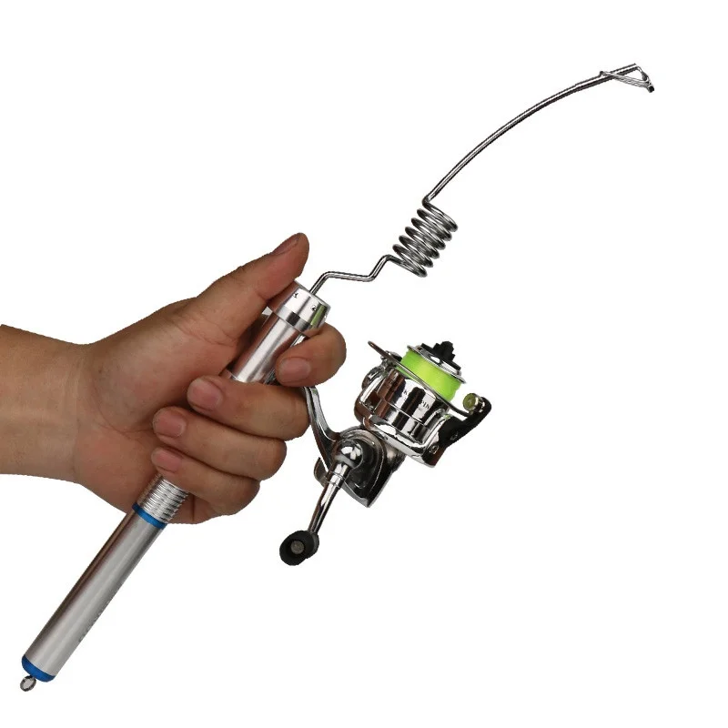 Portable Mini Ice Fishing Rod Pole Fish Shape With Spinning Fishing Wheel Combo Winter Fishing Christmas Gift Rod
Portable Mini Ice Fishing Rod Pole Fish Shape With Spinning Fishing Wheel Combo Winter Fishing Christmas Gift Rod
