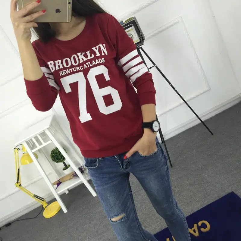 2017 Harajuku Стиль Толстовки Толстовка truien Для женщин Crewneck Brooklyn 76 с капюшоном костюм
