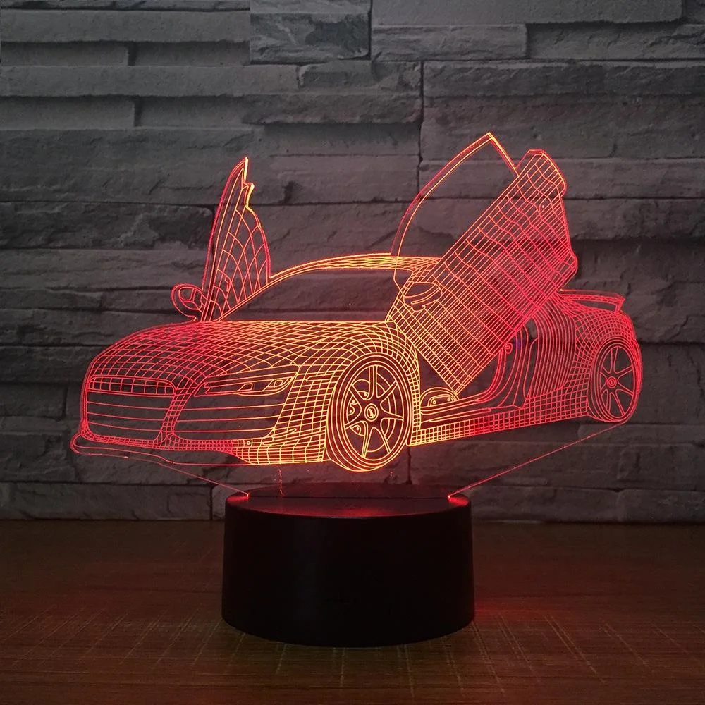 Ножницы дверной суперкар 3d лампа 7 цветов Светодиодные ночные лампы для детей