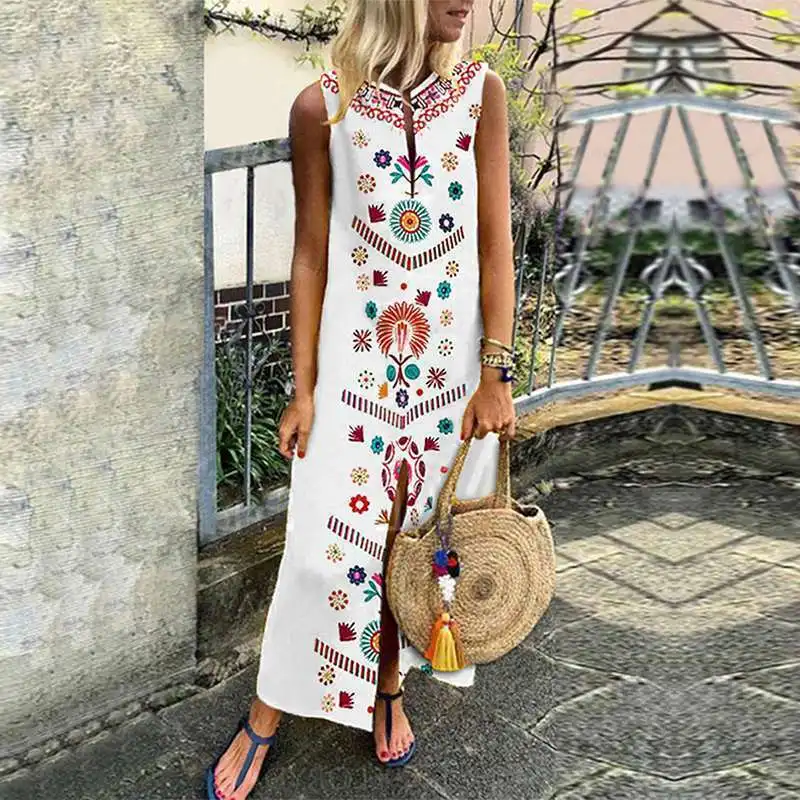 Summer Dresses 2019 New Women Summer Casual Boho Floral Sleeveless Long Maxi Dress Loose Dresses Plus Size
Summer Dresses 2019 New Women Summer Casual Boho Floral Sleeveless Long Maxi Dress Loose Dresses Plus Size