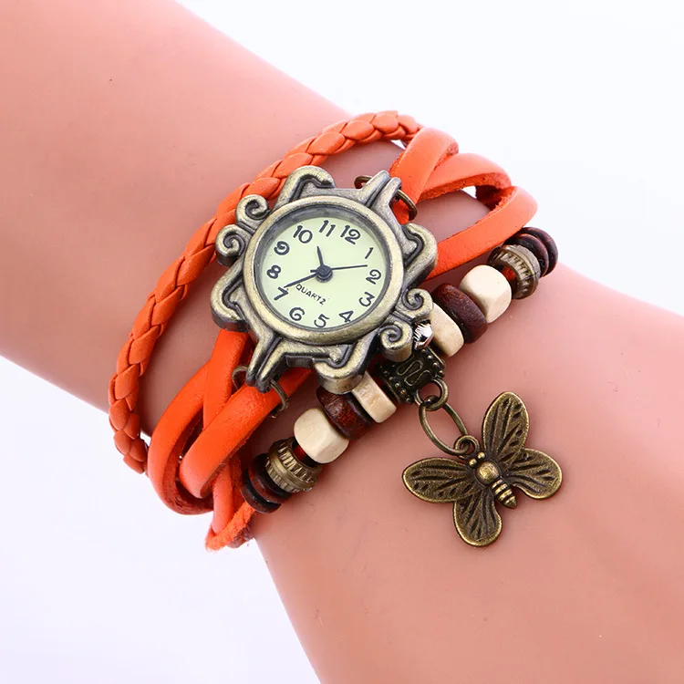 Hot Sales Vintage Cow Leather Watch Women Ladies Butterfly Beads Dress Quartz Wrist Watches Relogio Feminino kow007
Hot Sales Vintage Cow Leather Watch Women Ladies Butterfly Beads Dress Quartz Wrist Watches Relogio Feminino kow007