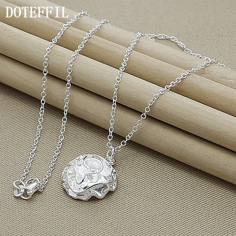 DOTEFFIL 925 Sterling Silver Rose Flower Pendant Necklace 18 Inch Chain For Women Wedding Engagement Fashion Charm Jewelry
DOTEFFIL 925 Sterling Silver Rose Flower Pendant Necklace 18 Inch Chain For Women Wedding Engagement Fashion Charm Jewelry